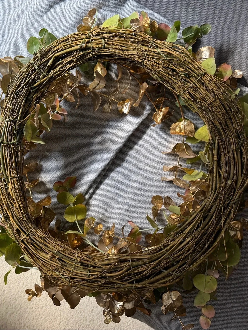 West Elm Gold & Green Eucalyptus Wreath